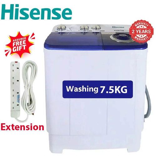 5Kg Washing Machine Twin Tub Top Load WSQB753W Quick Wash Spin Dry Function Energy Saving WhiteFREE EXTENSION