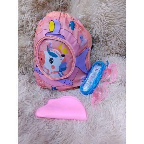 3 Piece Swimming Set, Goggles,cap And Bag