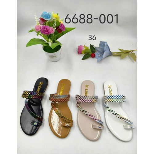 White dotted sandals