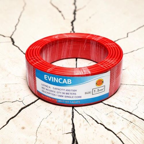 1.5mm Red Single Core Solid Domestic Use Flame Retardant Electrical Wiring Cable