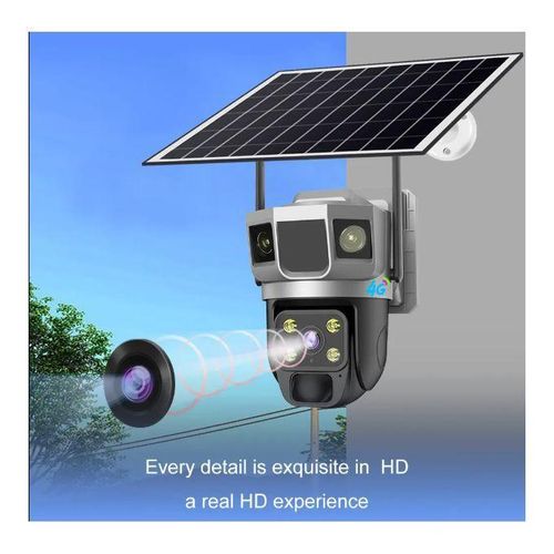 4MP DUAL LENS 4G Solar Powered PTZ 360 Camera - Monitor on mobile phone Colored Night Vision 2 Way Audio Motion Detection