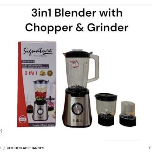 3 in 1 Signature Blender, 3-in-1 Electric Kitchen Blender with Chopper and Grinder Attachments,Multi-Purpose Food Processor & Blender System,Versatile Countertop Smoothie Maker & Grinder,Food Blender with Mill.