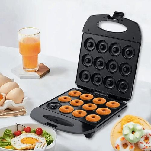 Electric Non-Stick Donut Maker Machine - 12 Hole Doughnut Baker with Automatic Temperature Control