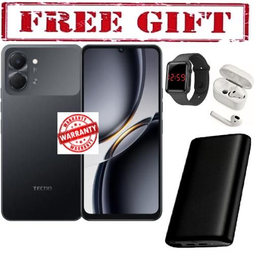 Pop 20 675-inch display upto 8GB RAM64GB storage5000mAh Battery-1 YEAR WARRANTY COMES WITH FREE LED WATCH POWERBANK AND AIRPODS FOR YOU black