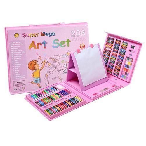 Set of 208 colored pencils for children coloring set for girls paint set