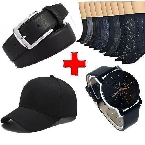 SOCKS FOR MEN 3 Pairs Of Socks For Men Smart Quality Belt For Men Cap Men Quartize Watch