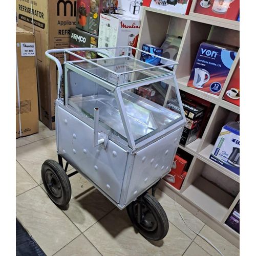 Commercial Egg & Smokie Vending Trolley – Mobile Street Food Cart with Storage & Wheels