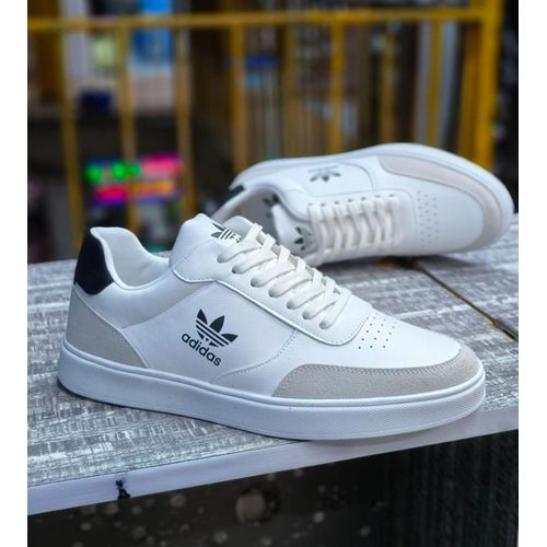 Mens Classic Casual Sneakers White Lace-Up Comfortable Fashion Shoes