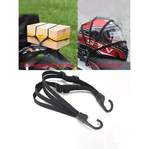 Motorcycle Helmet Strap Elastic Bungee Cord With Hoo For Electric Bike Scooter Lage