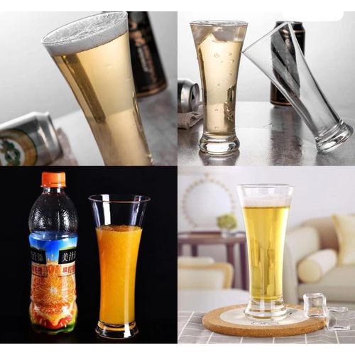 350ml Clear Tapered Cocktail & Juice Serving Glass – Durable Thick Glass Drinkware 6 PCS