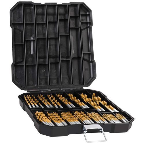 Hi-Spec Tools Drill Bit Set, 99pc Titanium HSS Steel for Drill Drivers - 1/16 to 3/8 Drill Bits for Metal, Plastics, Wood, Drywall - Complete Bits Sets with Storage Holder Case