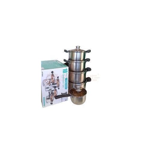 JP Heavy duty 10 PCS Stainless Steel Cookware Set Cooking PotssufuriaHeavy duty Supports induction cooking Non-stick Easy to maintain and clean Can be used on any stove gas burners electric coils