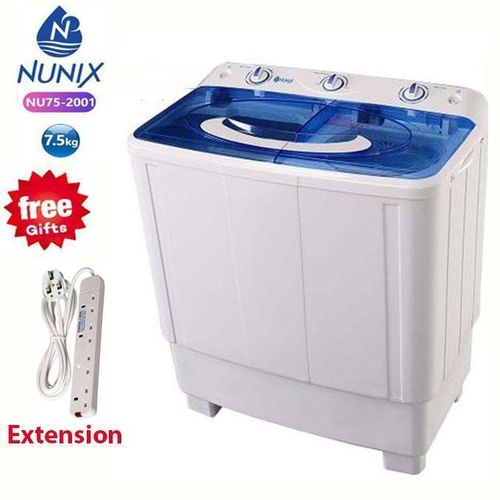 Washing Machine 7.5Kg Twin Tub Top Load Semi Automatic +Free Extension (1YR WRTY)