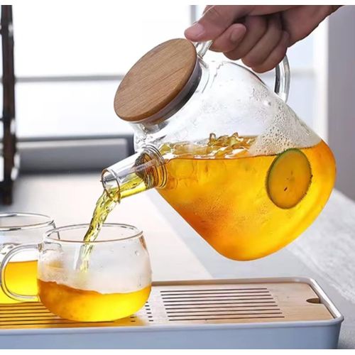 Heat Resistant Glass Teapot with Stainless Infuser For Coffee, Black Tea, Fruit Juice