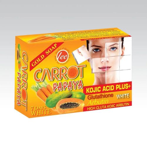 Carrot Papaya Kojic Acid Brightening Gold Soap with Glutathione Arbutin