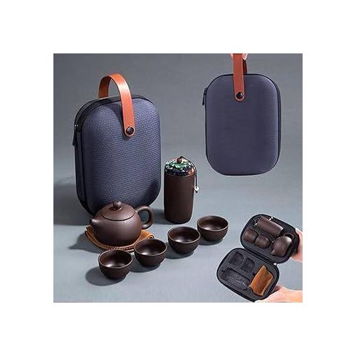 Travel Ceramic Kung Fu Teapot Set – Portable Tea Brewing Set