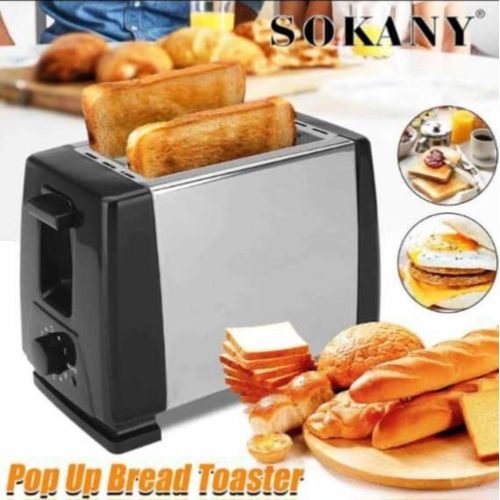 Pop Up Toaster 2-Slice Stainless Steel Bread Toaster