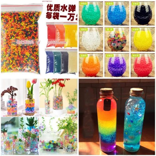 10000 Pcs Premium Hydrogel Water Beads Expandable Crystal Soil Water Pearls Multi-Purpose Decorative Gel Beads for Flower Vases Centerpieces Weddings Parties