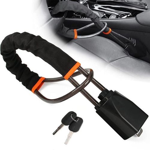 Heavy Duty Universal Car Steering Wheel Lock – Anti-Theft Security Device with 2 Keys for Cars, SUVs & Pickups