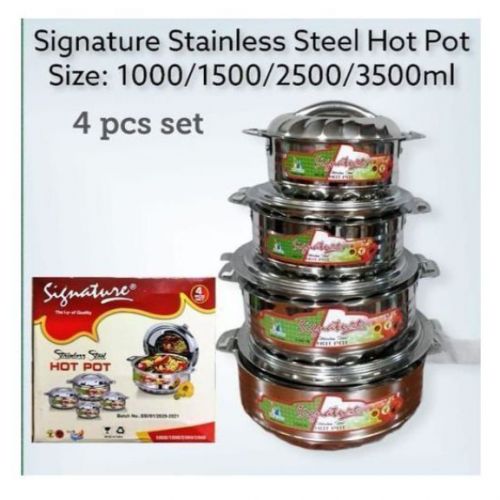 High Quality 4PCS Set Insulated Stainless Steel Durable Hotpots