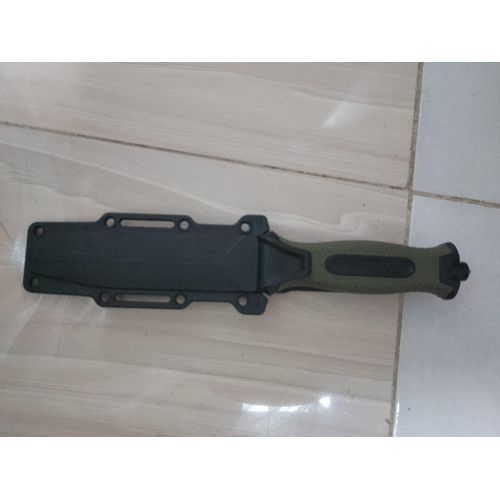 Fixed Blade Hunting Knife Rambo I 475 Stainless Steel Blade I Rubber Handle I wPlastic Sheath I Hunting I Camping I Outdoor I Black Blade