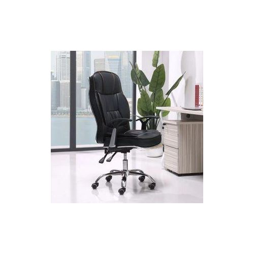 Executive High-Back Reclining Leather Chair Sleek Professional Relaxing