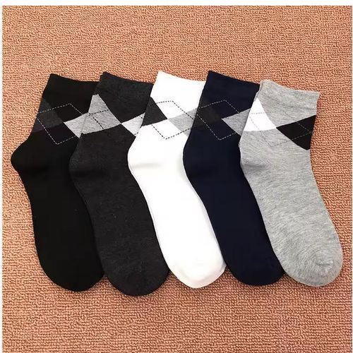 5 Pairs One Set Pack With Box Socks Cotton Polyester Casual Dress Socks Autumn Winter Warm Business Men Socks