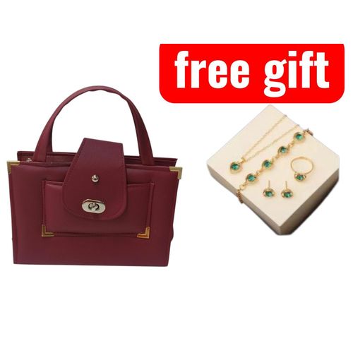 Elegant Durable Womens Handbag with Free 4PCS Jewelry Gift Set -Necklace Earrings Bracelet Ring Perfect for office work casual outings This handbag offers enough space to carry all your essentials As a bonus comes with FREE 4pc jewelry gift set