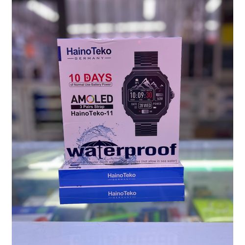 HainoTeko-11 German-Engineered Smartwatch AMOLED Display, 3 Interchangeable Straps 10-Day Battery Life Waterproof Build Fitness Tracker