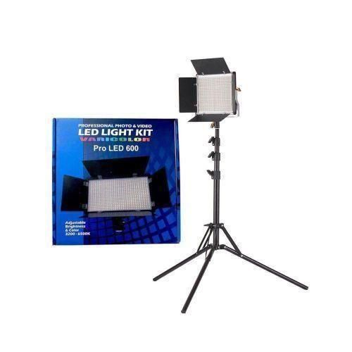Proffesional Led 600 Photo Video Light With 2 Batteries charger Direct Power Adapter And 21m Stand