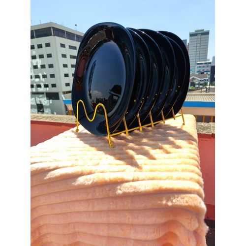 Black Square Dinner Plate – Set of 6 – Elegant Tableware