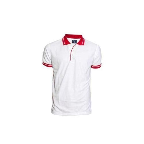 White Collar Red Polo T-Shirt