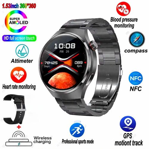 Pro Sport Super AMOLED Display Compass BT Call Smartwatch