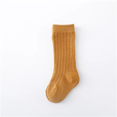 0-5Years Baby Boys Girls Socks Cotton Solid Color Striped Soft Kids Knee Childrens stocking School Sport Baby Sock 12Color0-1YearsXS