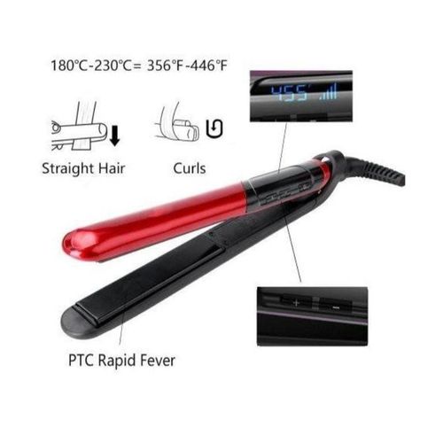 Flat Iron Hair Straightener Wig Flat Iron Straightener's 2-in-1 Professional Ceramic CR-802 Hair Straightener Fast Heating Flat Iron Hair Curler