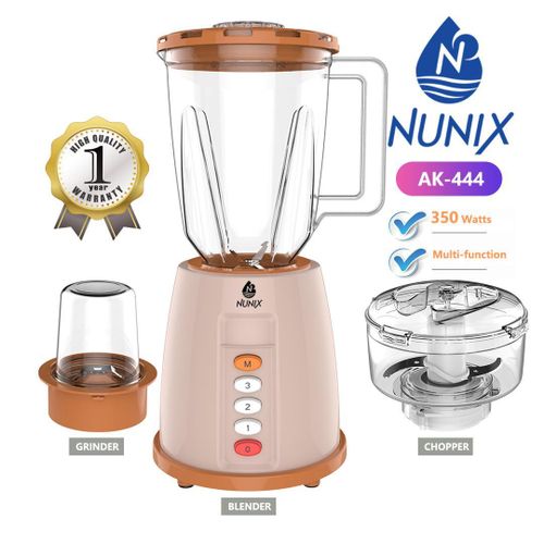 Nunix AK-444 3-in-1 Multi-function Blender with Grinder and Chopper