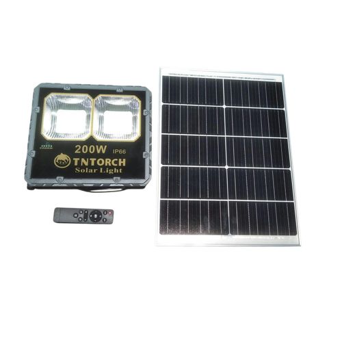 Durable High Powerful 200W Flood Lights with Solar Panel and Remote Control