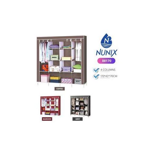 4-column portable metallic wardrobe