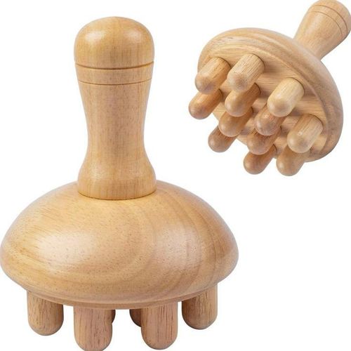 Wood Therapy Massage Tool Wooden Mushroom Massager Fascia Massager Roller for Full Body Muscle Pain Relief Body Sculpting Tool Lymphatic Drainage Cellulite Reduction Massager Body Shaping and Contouring Muscle Tension Relief Full Body Massage Tools