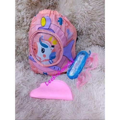 3 Piece Swimming Set, Goggles,cap And Bag