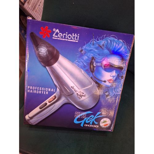 Ceriotti Super Gek 3000 Ionic Hair Dryer AC Motor Fast Dry Long Life