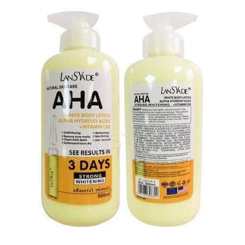 LansYade AHA Lotion 5X Body Whitening Alpha Hydroxy Acid + Vitamin C & E See Results In 3 Days