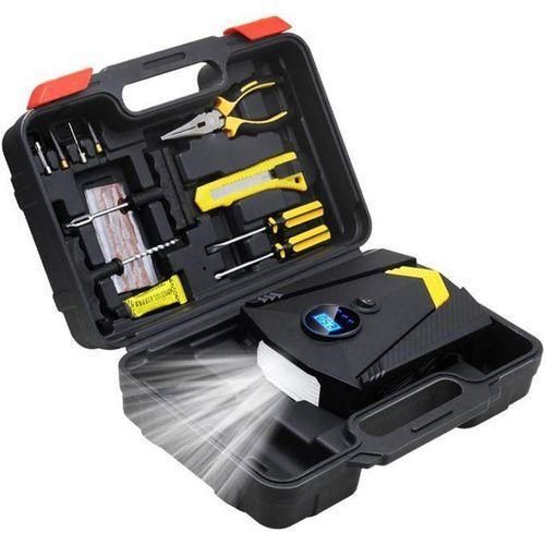 Heavy duty Digital Air Compressor Pump with Tool Kit, Emergency Light, storage box and Digital Tyre Pressure Gauge, 12V 150PSI Portable Pump, Tire Inflator for Car, Truck, Bicycle Other Inflatable