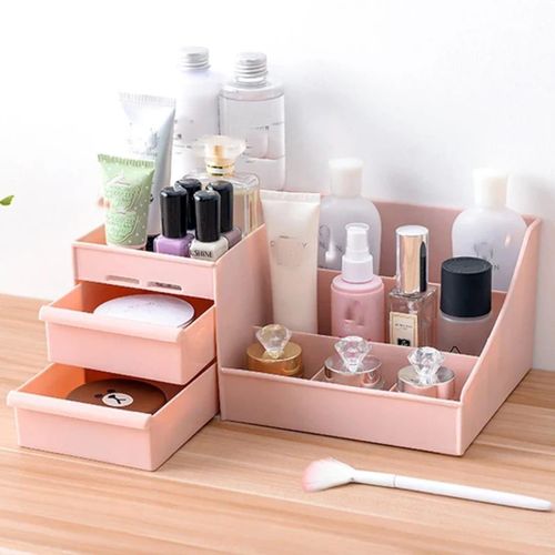 Multipurpose Make up Storage Organiser Box with 2 Drawers Dust proof Large capacity for Make up cosmetics