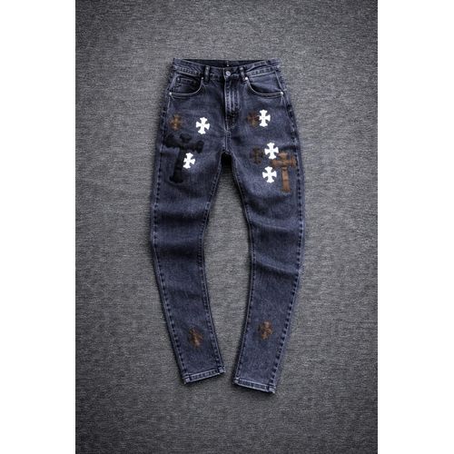 Grey Chrome Heart Jeans