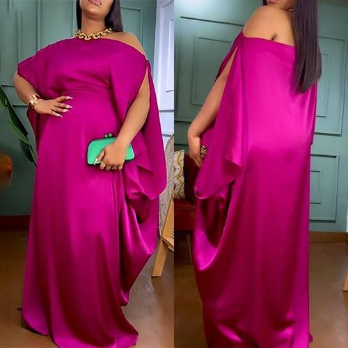 Hot-pink classy satin kaftan dress