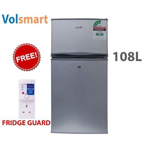 108L,Double Door Fridge-VL-BCD108 With Lock&Key,SILVER+FREE FRIDGE GUARD (1 YR WARRANTY)