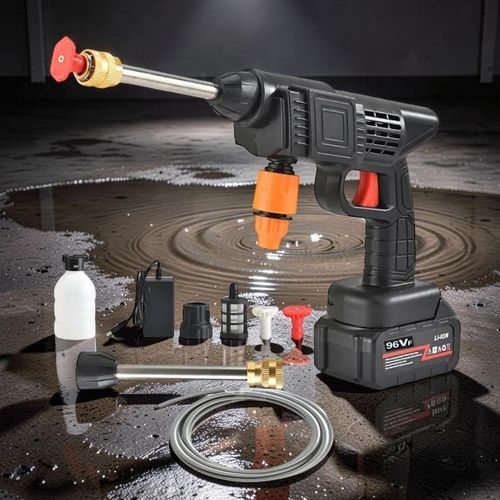 Heavy Duty Portable 96V 12000Mah 2 Rechargeable Lithium Ion Batteries Cordless Car Washer Car Washing High Pressure Washer Gun Machine