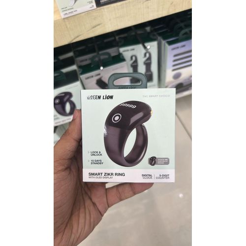Smart Zikr Ring Tasbeeh Tasbih with OLED Display, 5-Digit Counter, Digital Clock, USB-C Charging Port, Touch Control, Premium Finish, Ergonomic Ring Shape, 15 Days Standby, Lock & Unlock, 18/20/22mm Custom Fit Design - Black