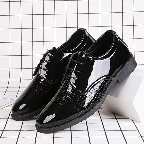 Business Shoes England Round Head Leisure Shoes Black-EU 43